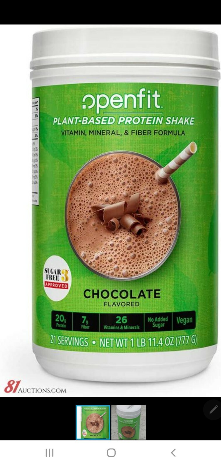 11.4 OZ. (21 SERVINGS ) OPENFIT PLANT BASED PROTEIN SHAKE DELICIOUSLY HETHY CHOC