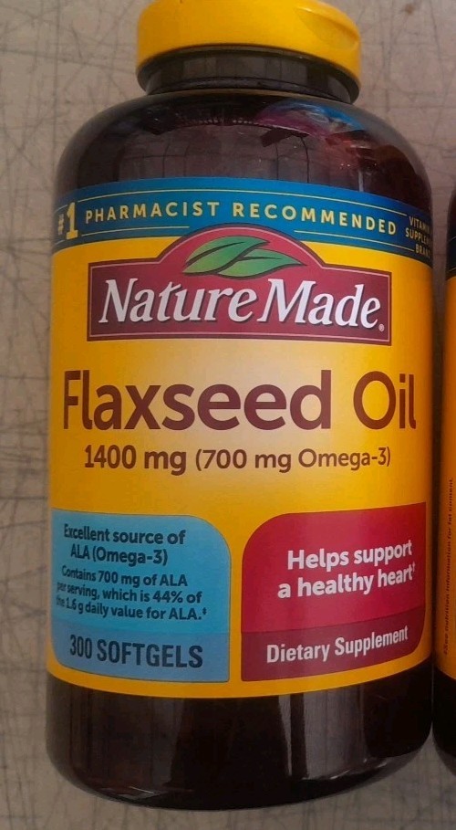 1 Bottle Of Nature Made Flaxseed Oil 1400 mg, 300 Softgels. Exp 09/2026