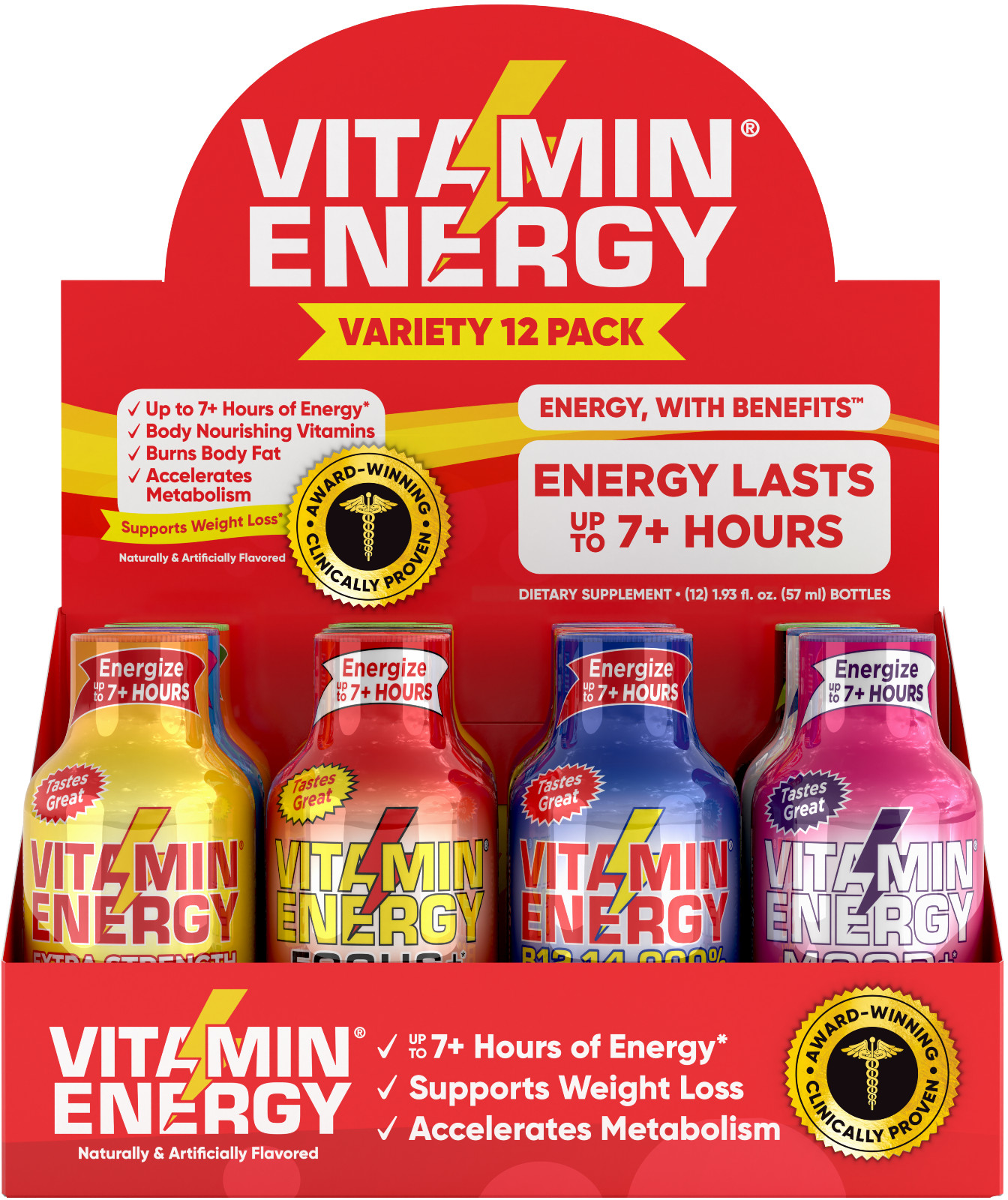 (12 Pack) Vitamin Energy® Variety Pack Energy Shots, Clinically Proven