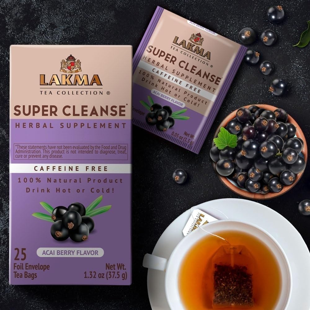 Lakma Tea – Acai Berry Super Cleanse Blend for Digestive Wellness – 25 Bags