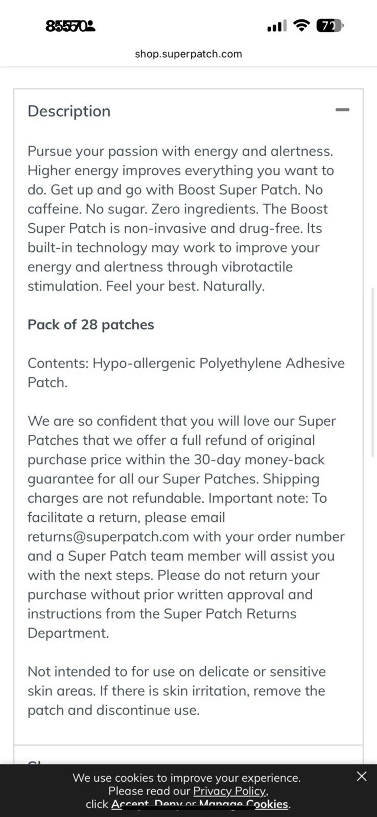 The Super Patch Company- 7 Day Trial Pack of BOOST Individual