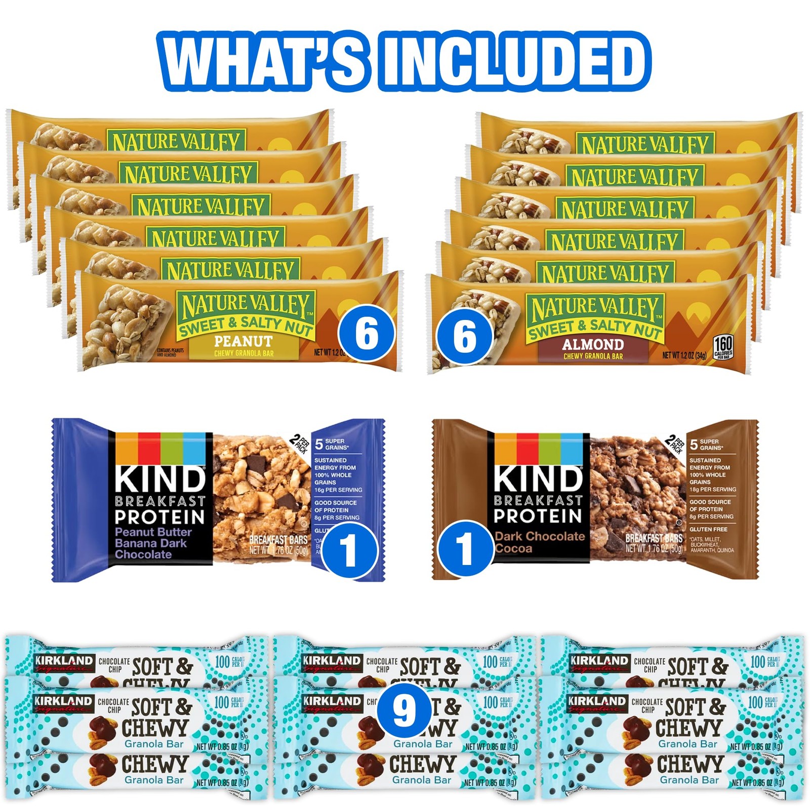 Granola Bars Bulk Variety Pack – 65 Count Healthy Granola Bars Variety Snac…