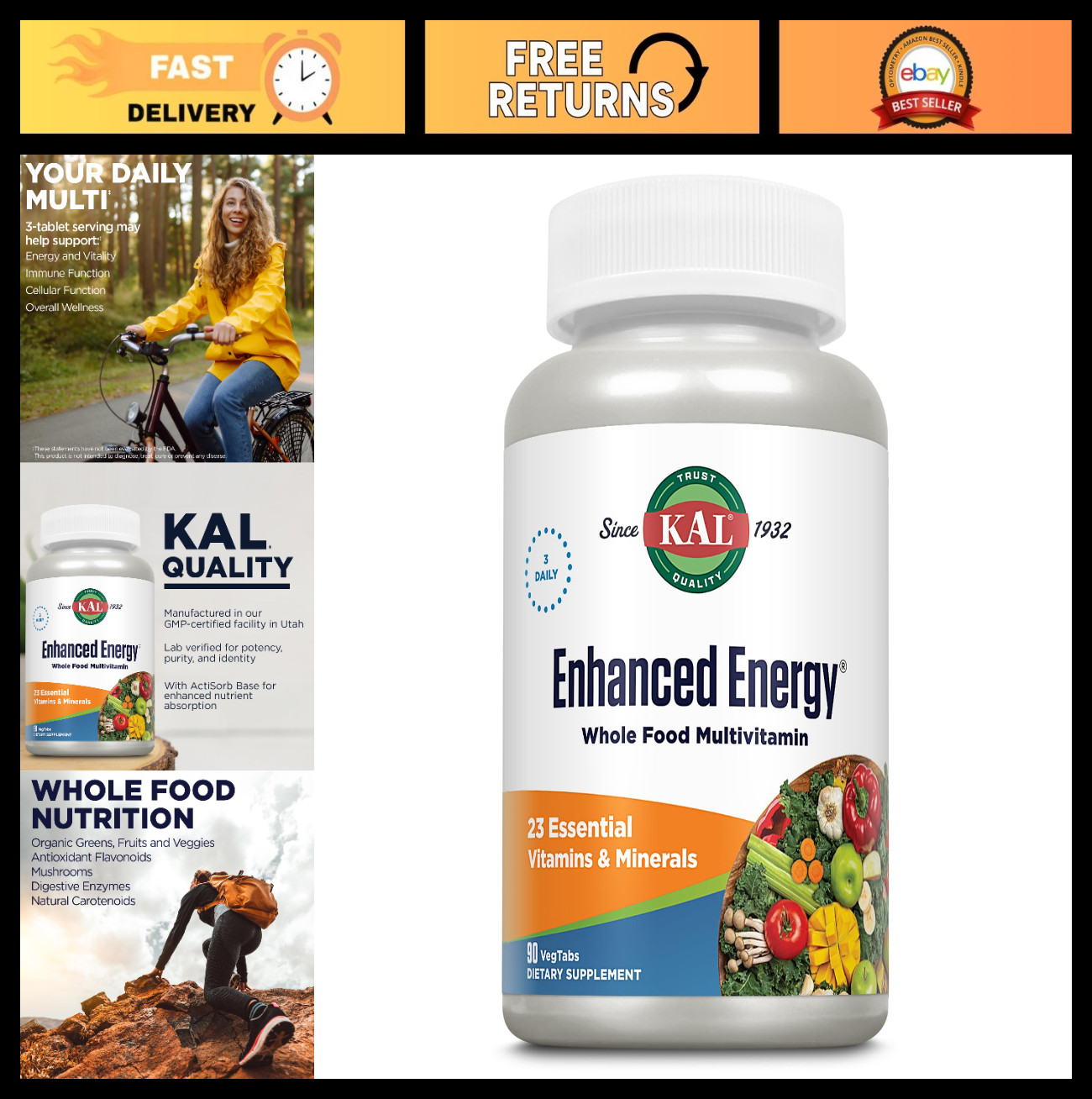 Enhanced Energy Supplement, 90 Capsules – Boost Vitality & Focus, Natural Formul