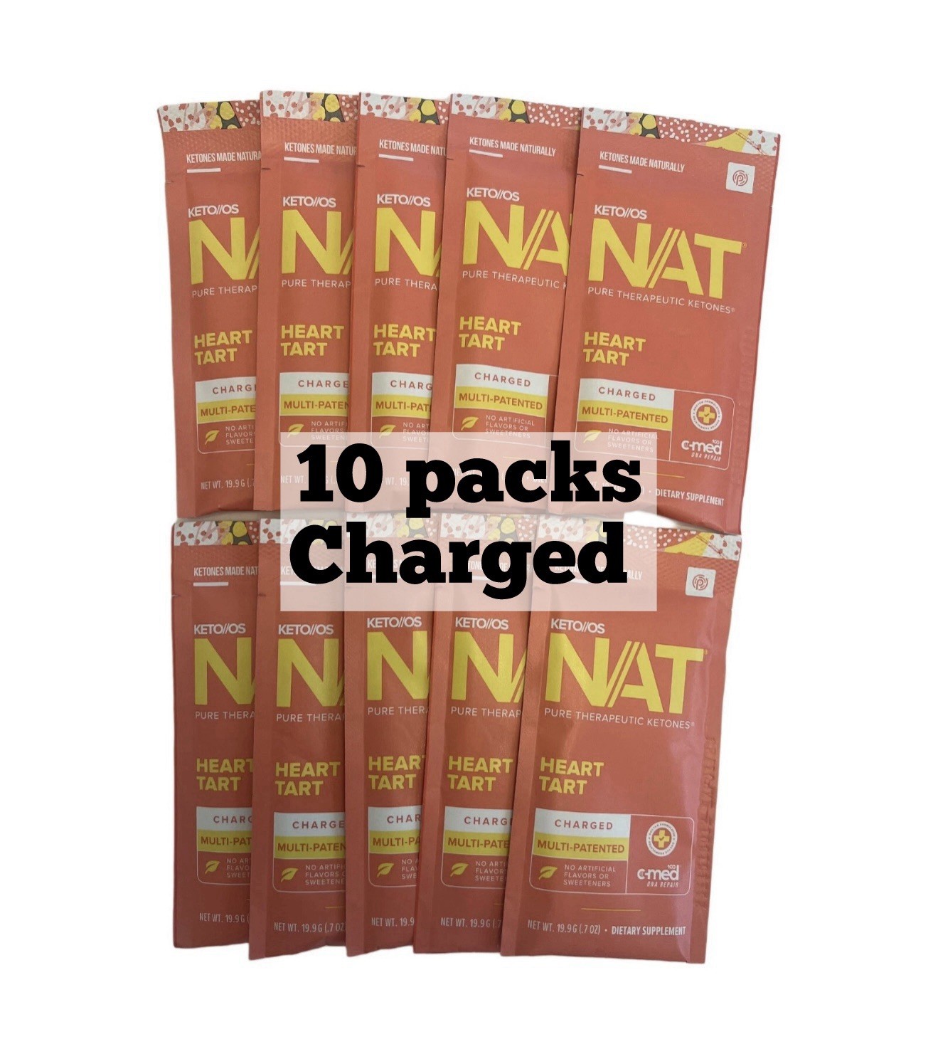 Prüvit Ketones NAT 10 Packets Charged HEART TART / FREE SHIPPING Exp 03/2026