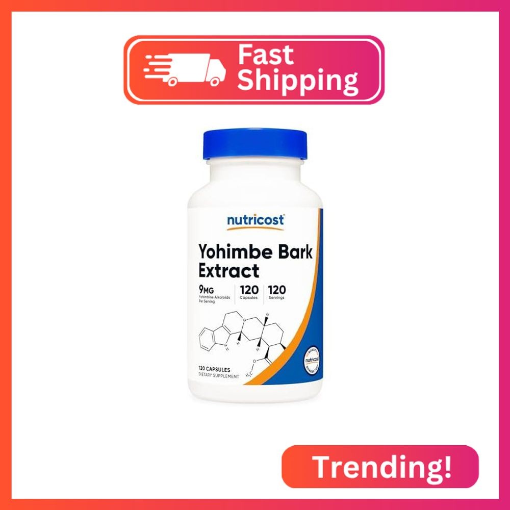 Nutricost Yohimbe Bark Extract 450mg (9mg Yohimbine Alkaloids), 120 Capsules – E