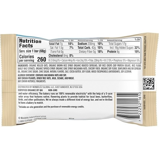 Clif White Chocolate Macadamia Snack Bar, 2.4 Ounce, 192 Per Case