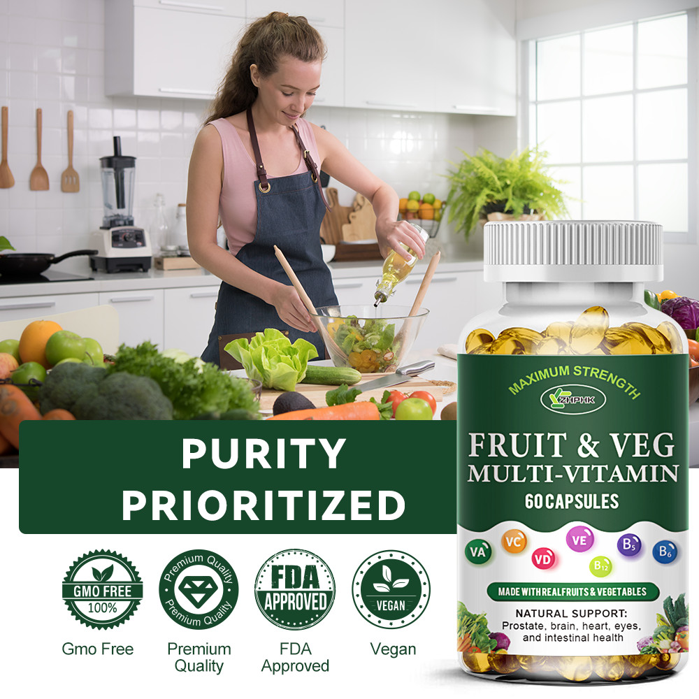 60Pcs Fruits and Veggies Supplement Balance of Daily Nature Fruits & Vegetables