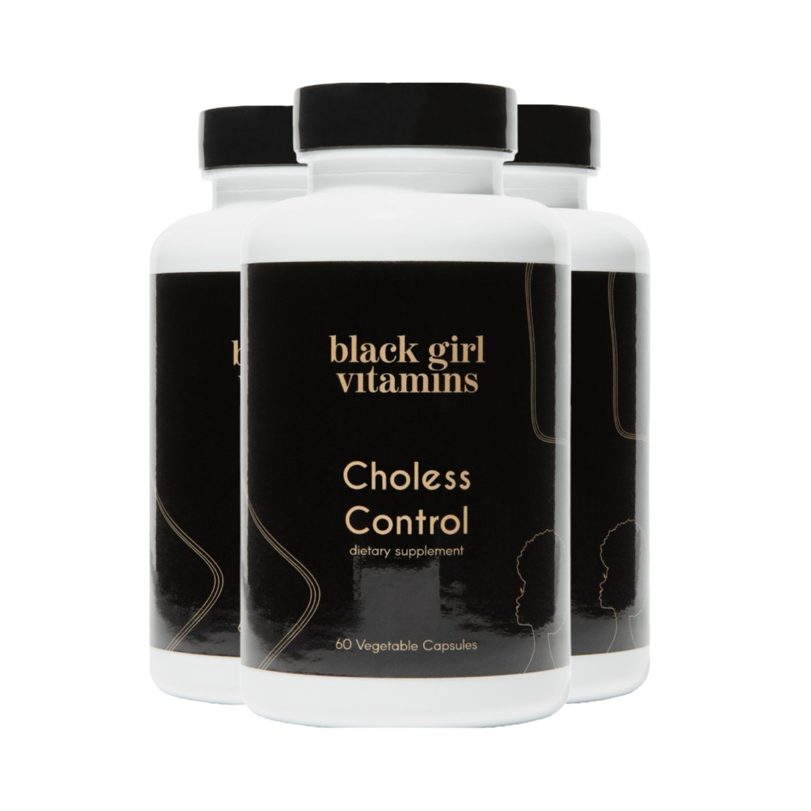 3-Pack Black Girl Vitamins Choless Control – Daily Cholesterol Support -180 Caps