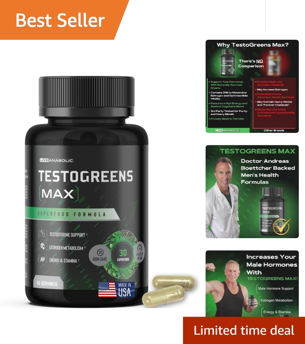 Daily Men’s Greens Supplement – TestoGreens Max Capsules for Enhanced Vitality