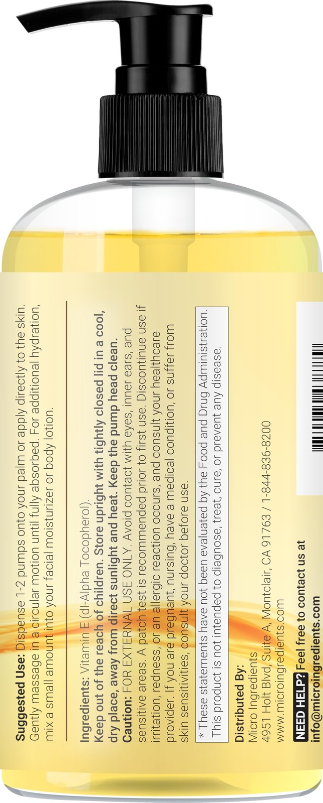 Micro Ingredients Bulk Size Pure Vitamin E Oil 40,000 16 Fl Oz (Pack of 1)