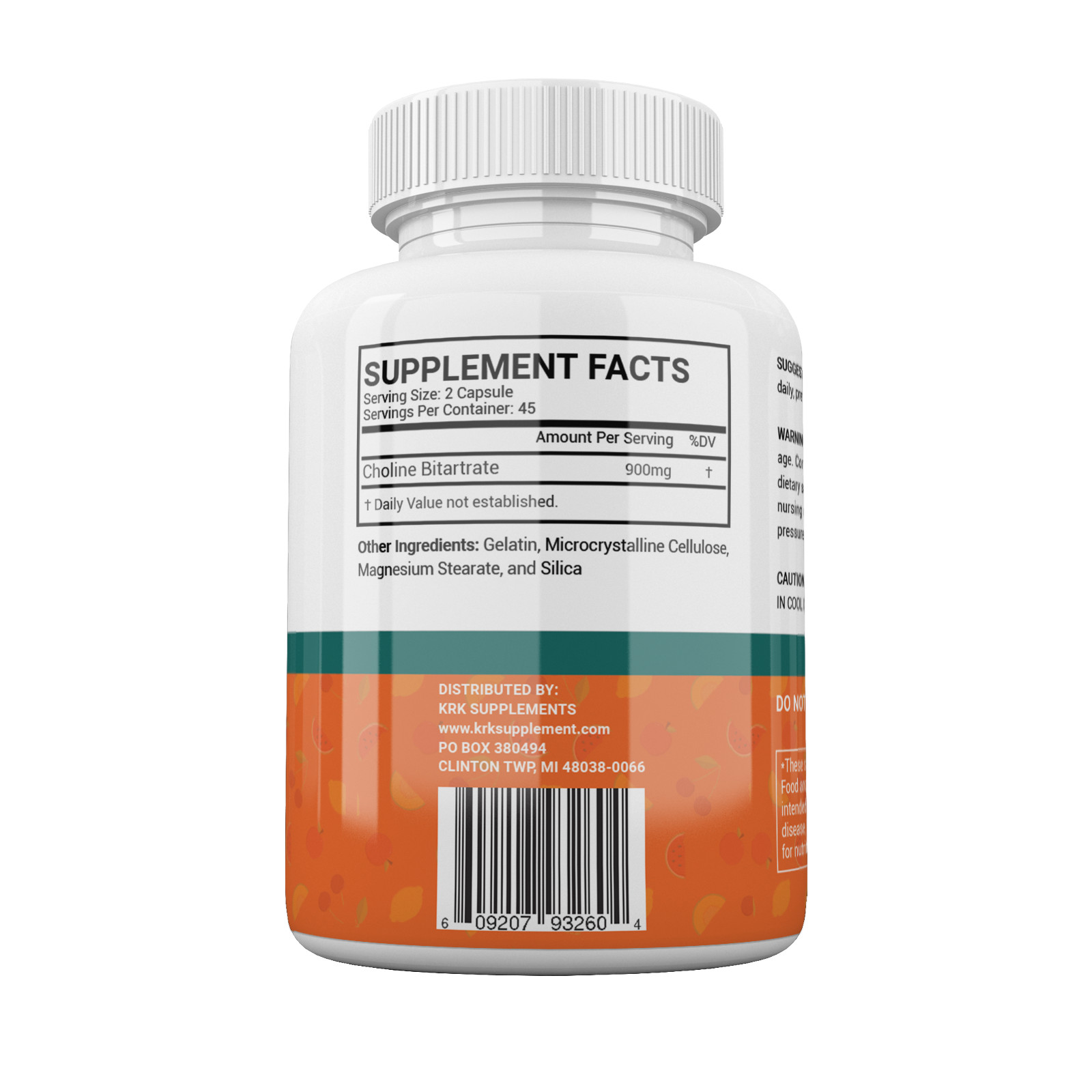 Choline Bitartrate 900mg Brain Memory Booster Phosphatidylcholine Nootropic