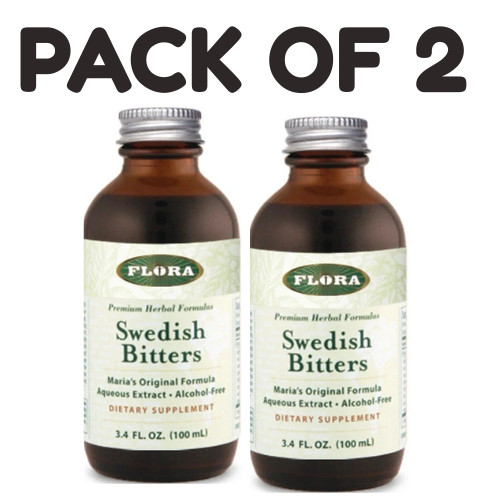 Flora Swedish Bitters – Alcohol-Free – 3.4 fl oz – Pack of 2