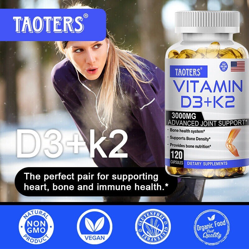 Vitamin K2 (MK7) with D3 5000 IU Supplement, Immune Health & Joint Support