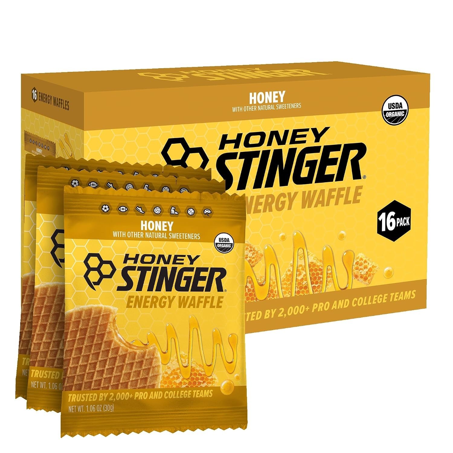 16 Pack – Honey Stinger Organic Honey Waffle Energy Stroopwafel