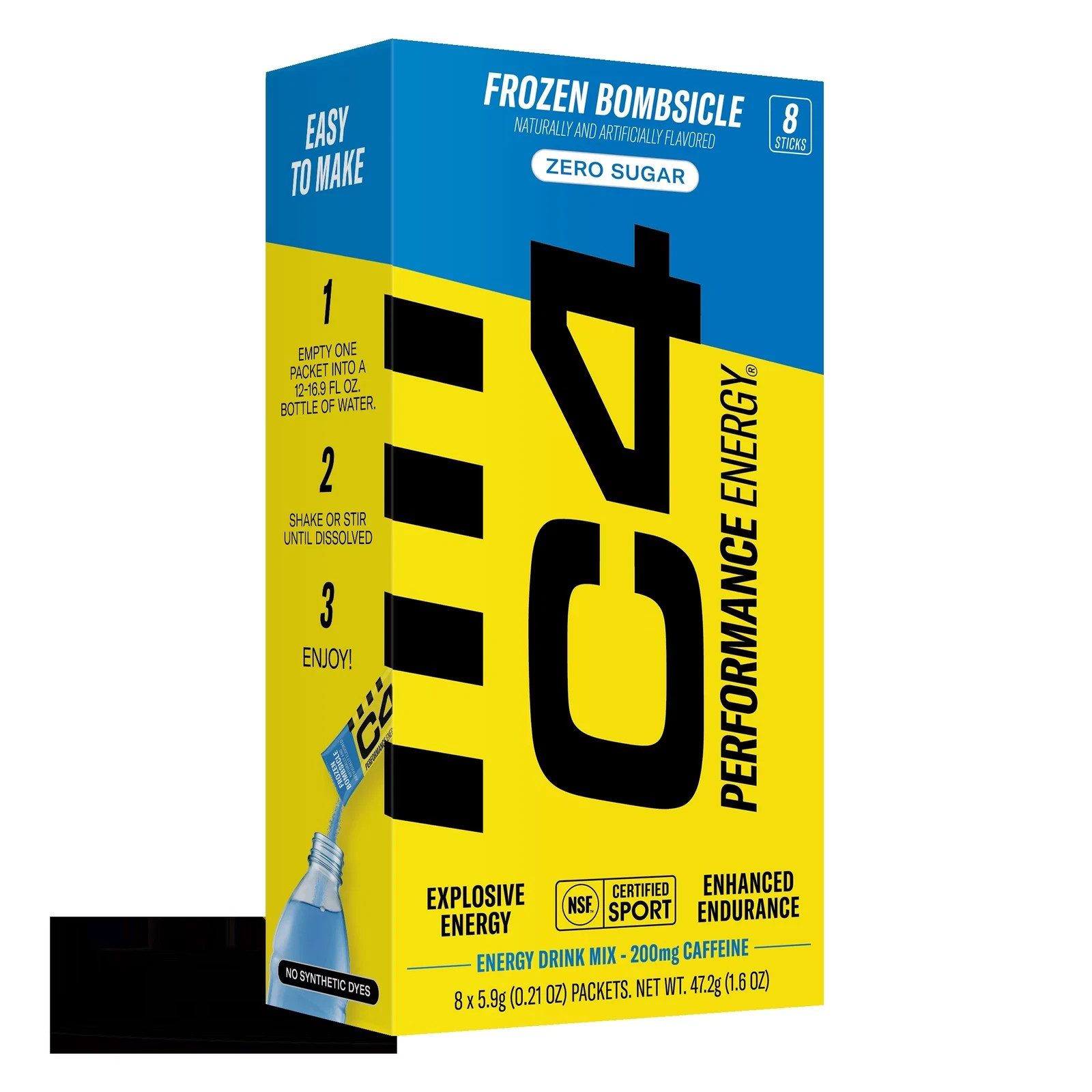 C4 Performance Energy Powder Mix Frozen Bombsicle, 8 Pack Free Shipping.