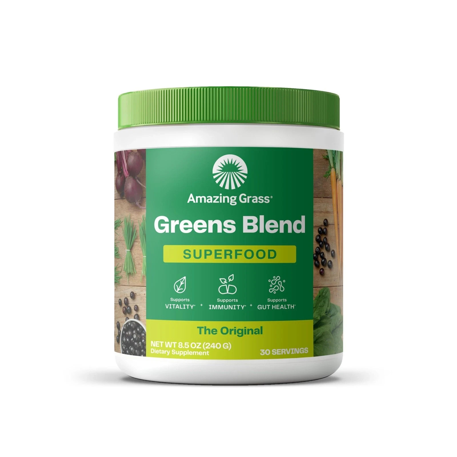 Amazing Grass Greens Blend Superfood Powder Mix Original, 30 Servings