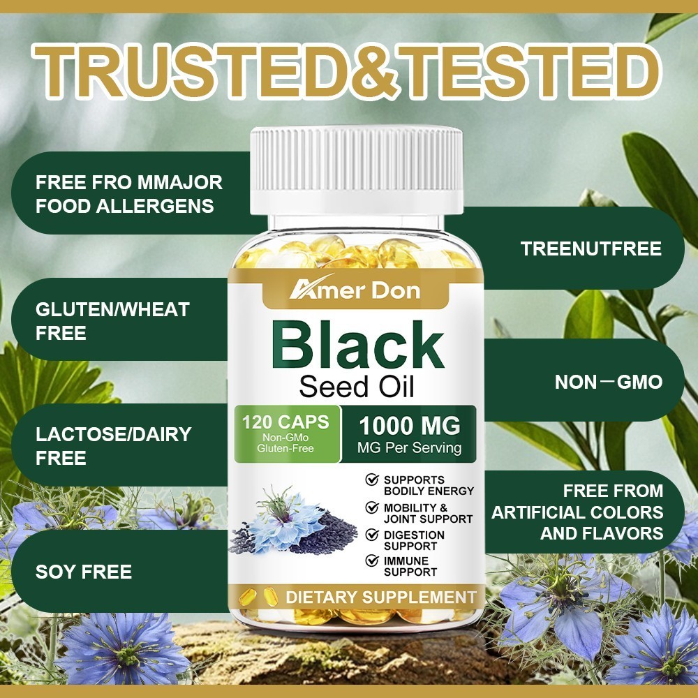 Black Seed Oil Capsules – 100% Pure Organic COLD PRESSED Cumin Nigella Sativa