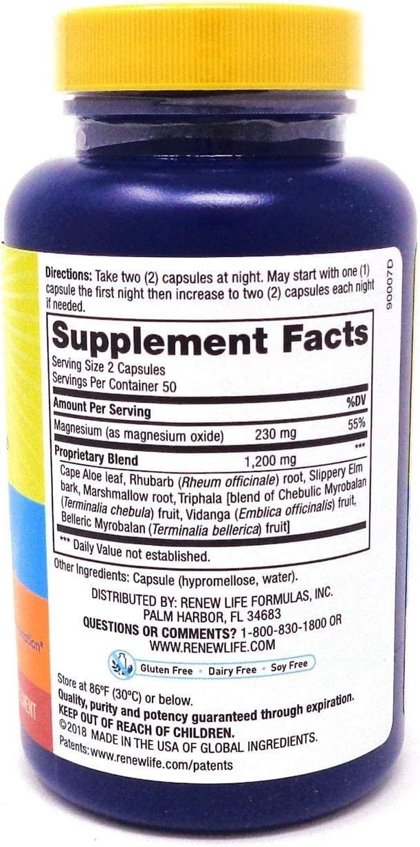 Cleanse More Overnight Formula | 100 Vegetarian Capsules | by Renew Life