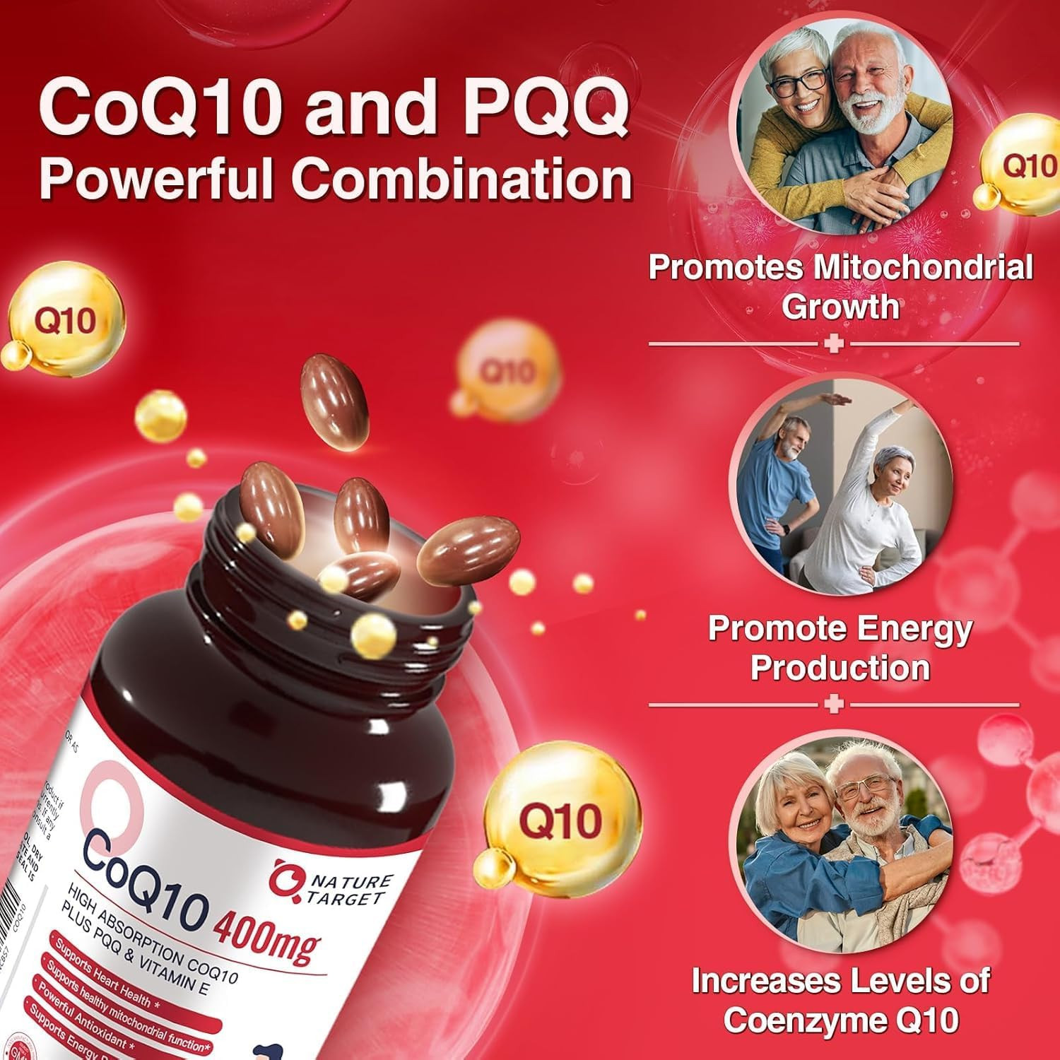 Coq10-400Mg plus PQQ with Vitamin E & Organic Olive Oil – Coenzyme-Q10 with Biop