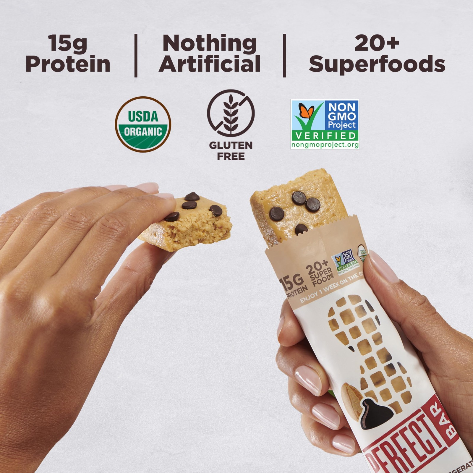 Protein Bars, Dark Chocolate Chip Peanut Butter, Gluten Free, Made with Organ…