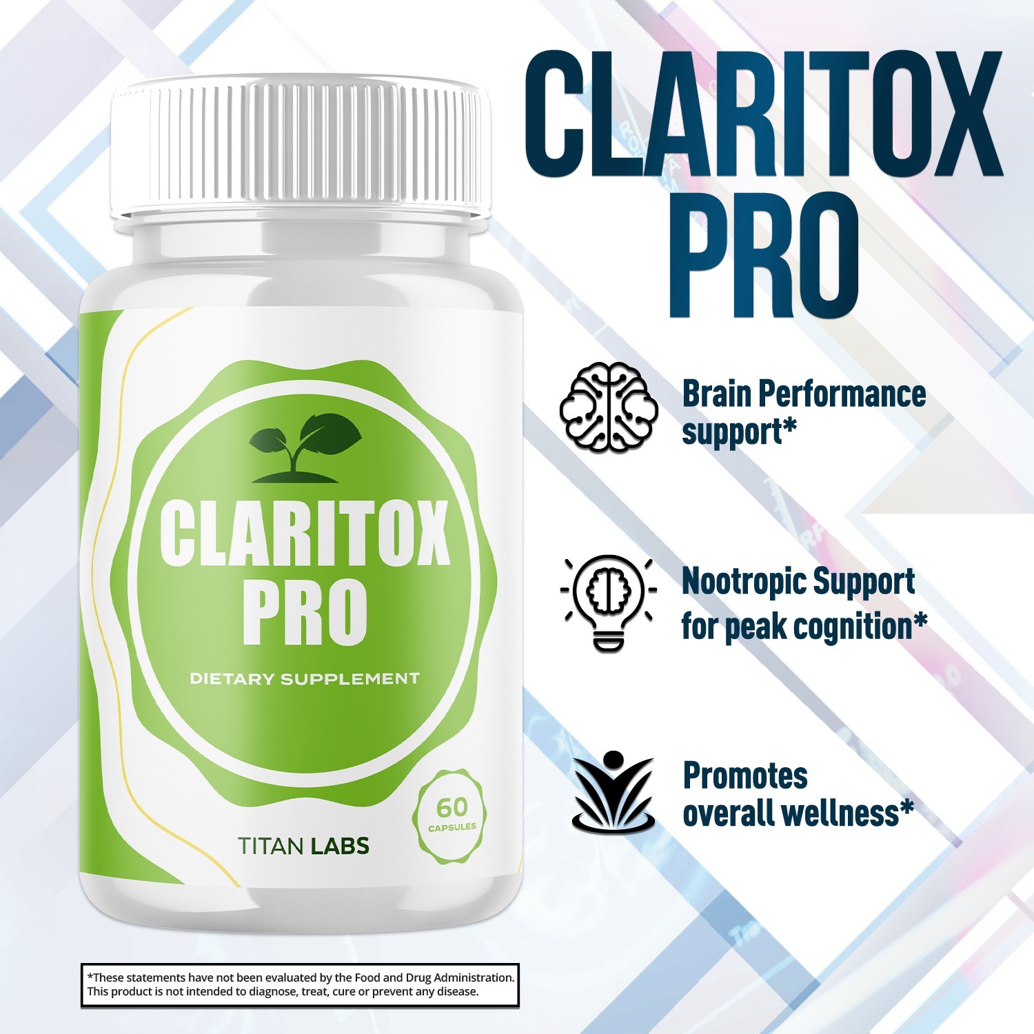 (5 Pack) Claritox Pro Nootropic Natural Brain Supplement ClaritoxPro 300 Capsule