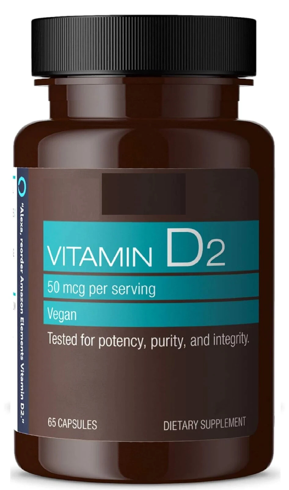Vitamin D2 2000 IU, Vegan, 65 Capsules, Supports Strong Bones and Immune Health,