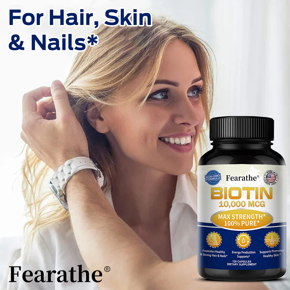 Biotin(Vitamin B7) 10,000mcg ,30 to 120 Capsules-Keratin Hair Skin Nails Energy