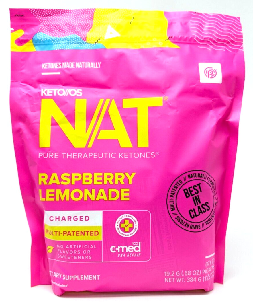 Pruvit Keto OS NAT Ketones – Charged – RASPBERRY LEMONADE – 20 Packets NEW