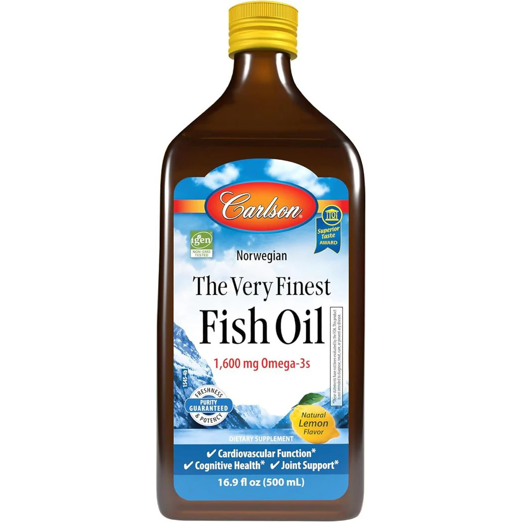 Carlson The Very Finest Fish Oil 1600 mg Omega-3s Norwegian Lemon 16.9 Fl Oz