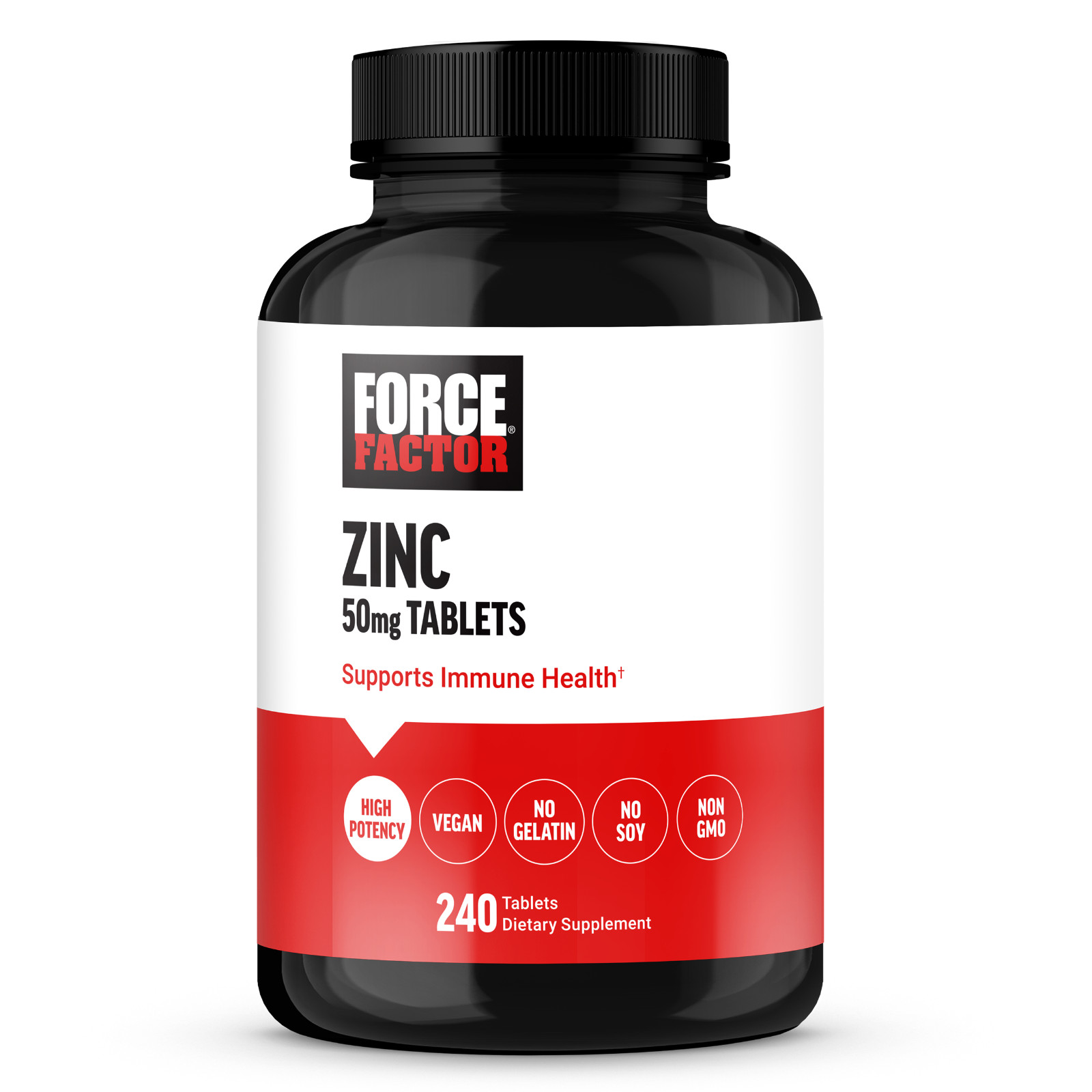 Force Factor Zinc 50mg for Immune Support-Vegan, Gelatin Free, Non-GMO, 240ct
