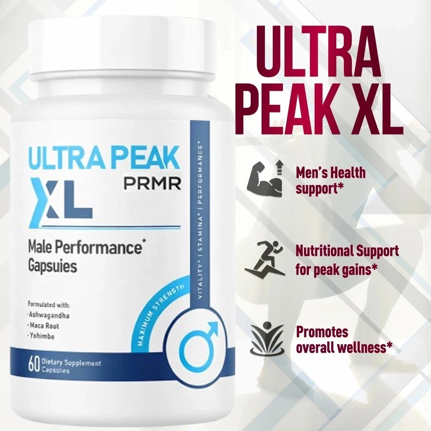 (2 Pack) Ultra Peak XL Man’s Advanced Male Support Supplement – 120 capsules