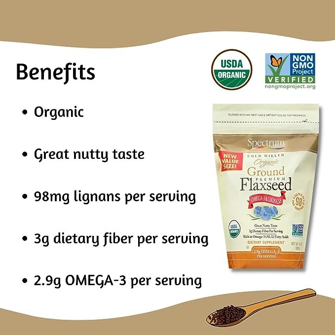 Spectrum Essentials Organic Ground Premium Flaxseed 24 Oz