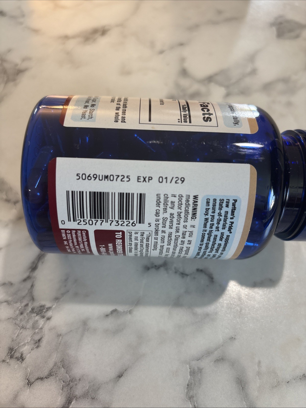 Puritans Pride One A Day Cranberry 120 Rapid Release Capsules, 500 mg Exp: 01/29