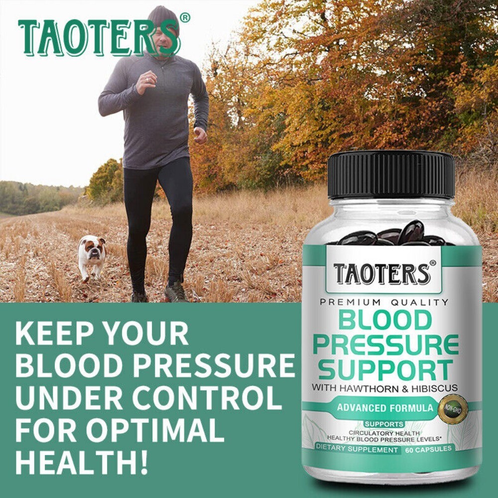 Blood Pressure Support, High BP Supplement with 13 Vitamins & Herbs – 60 Capsule