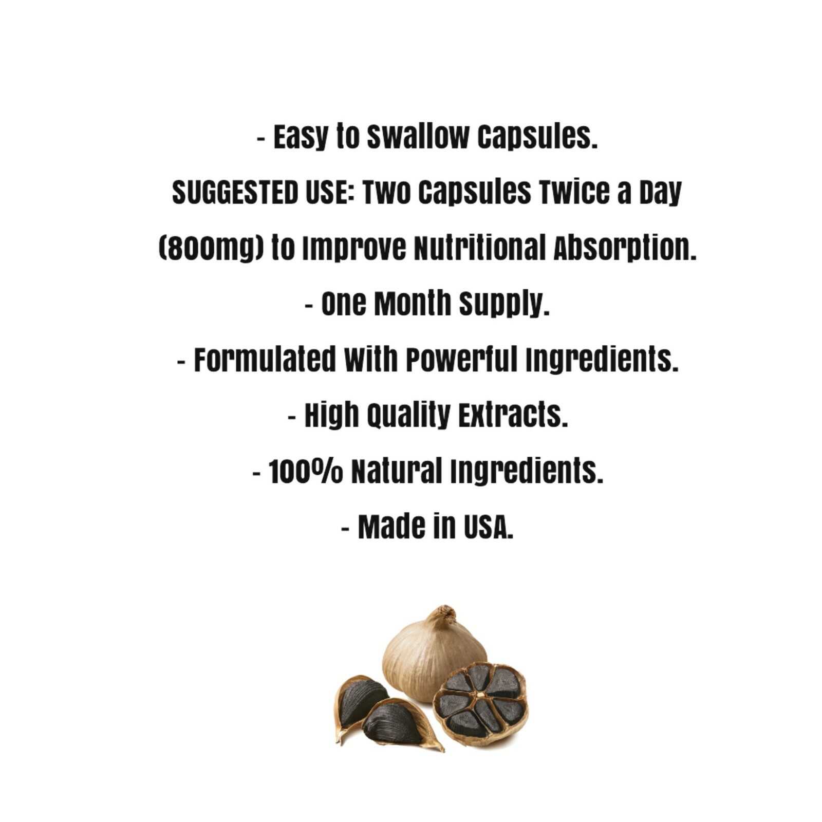 AJO NEGRO, Fermented Garlic Extract, Bad Cholesterol and Blood Pressure Support.
