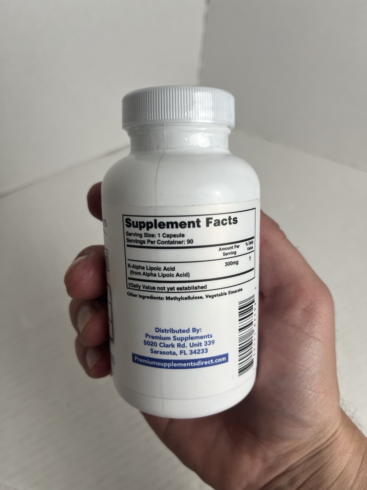 Premium Supplements R-Alpha Lipoic Acid 300MG 90ct Strength Exp 10/2027