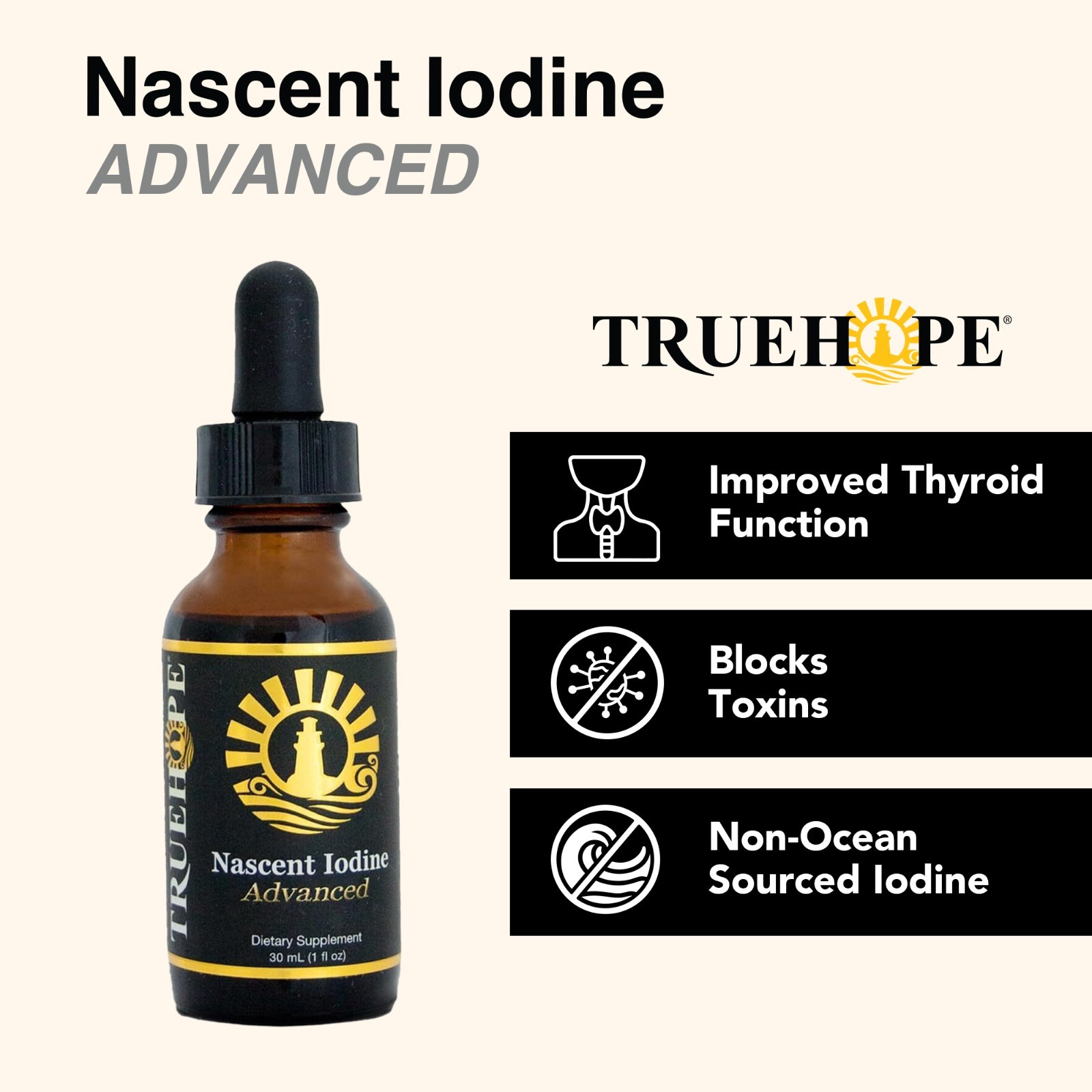 Truehope Pure Nascent Iodine Supplement – Beats Potassium & Sodium Iodide