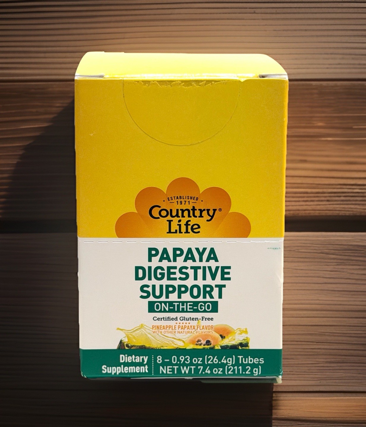 Country Life Papaya Digestive Support On-The-Go Pineapple Papaya 8 Tubes 7.4 Oz