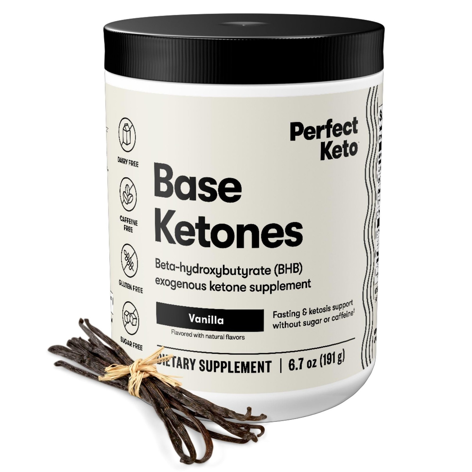 Perfect Keto BHB Exogenous Ketones Powder 6.7oz – Vanilla, Keto & Electrolytes