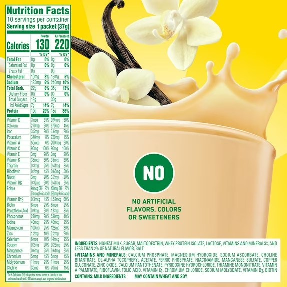 Carnation Breakfast Essentials High Protein French Vanilla Shake Mix 10ct