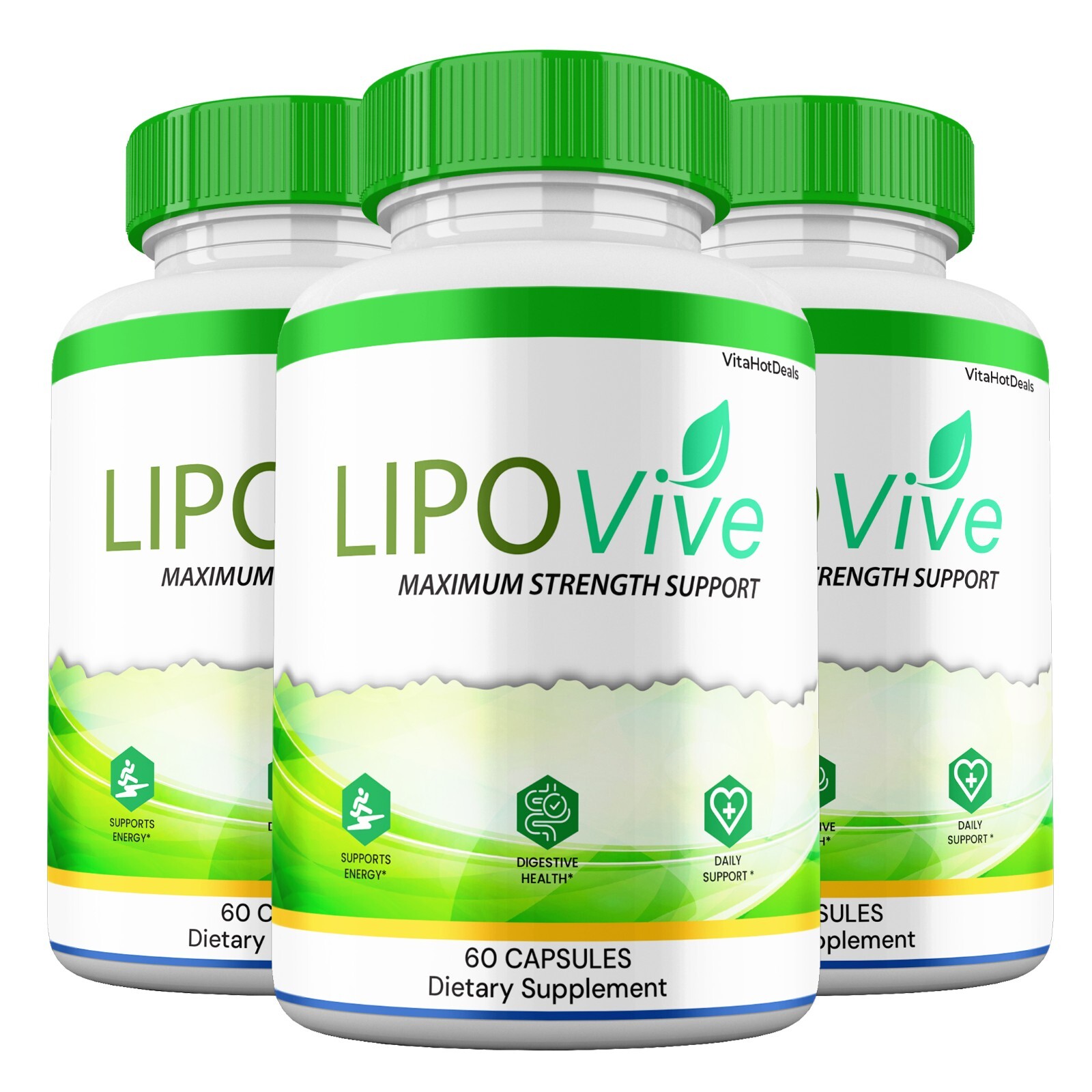 LipoVive Capsules, Max Strength, Lipo Vive Pills Premium Supplement (3 pack)