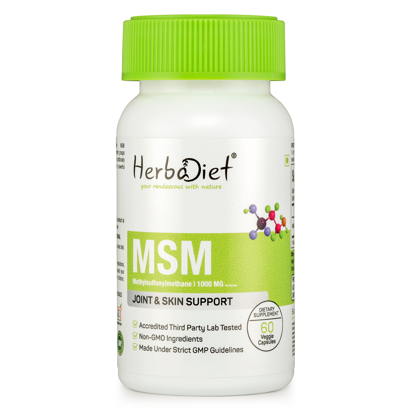 MSM Capsules 1000mg (per serving) Muscle Joint Pain Support Anti Inflammatory