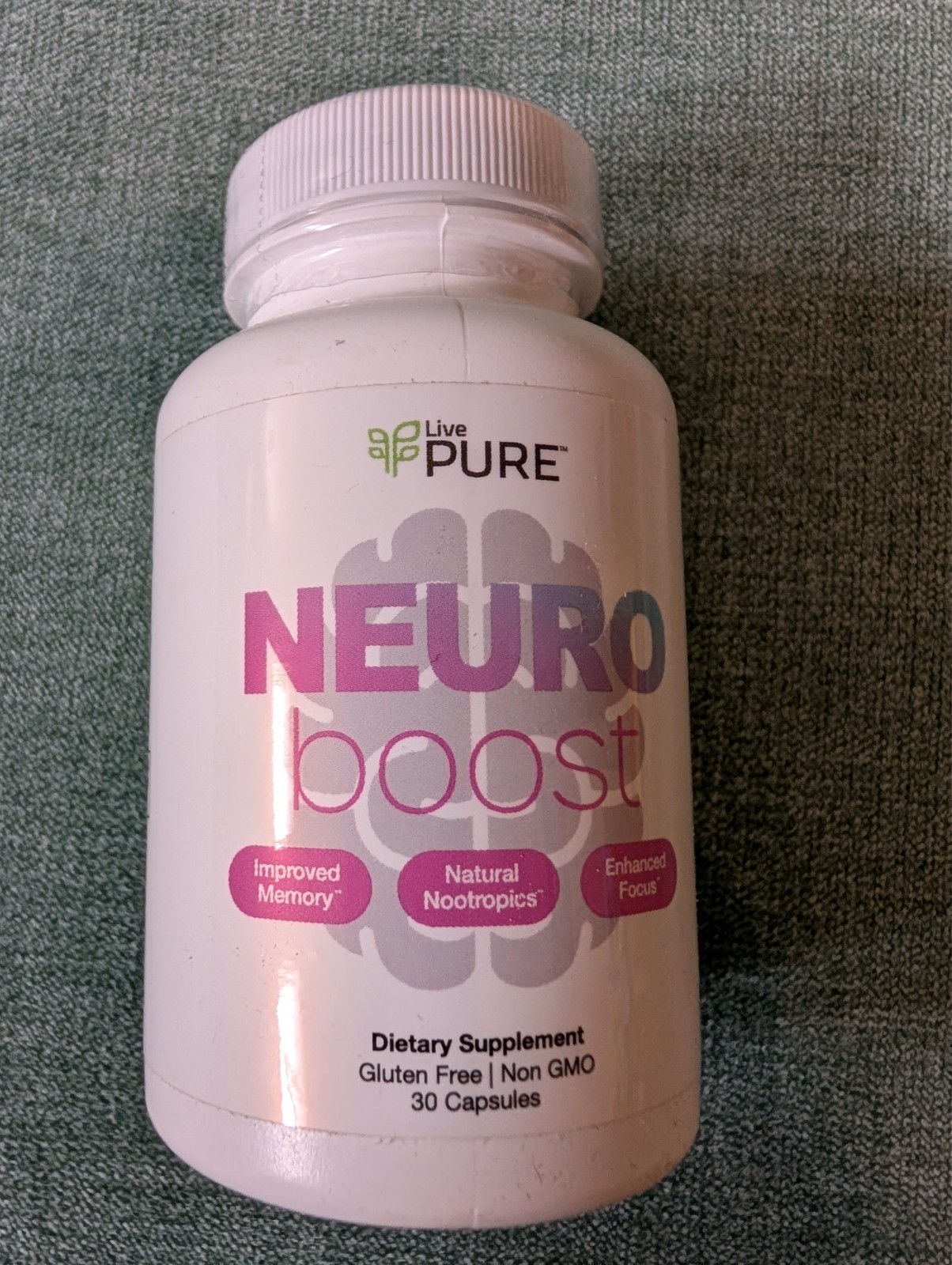 LivePure Neuro Boost Brain Supplement, 30ct NEW and SEALED MFG 02/2024