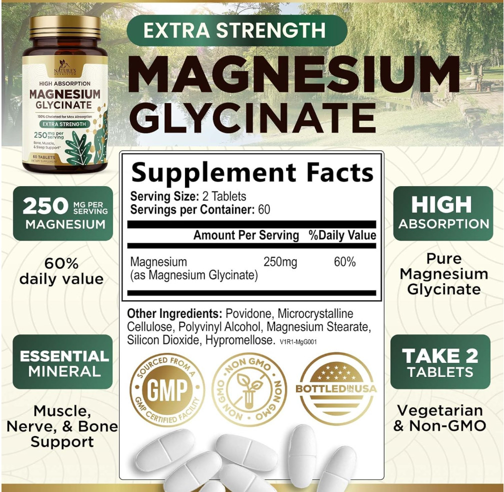 Glicinato, Malato Y Citrato De Magnesio Quelado Premium (250 Mg | 60 Cápsulas)