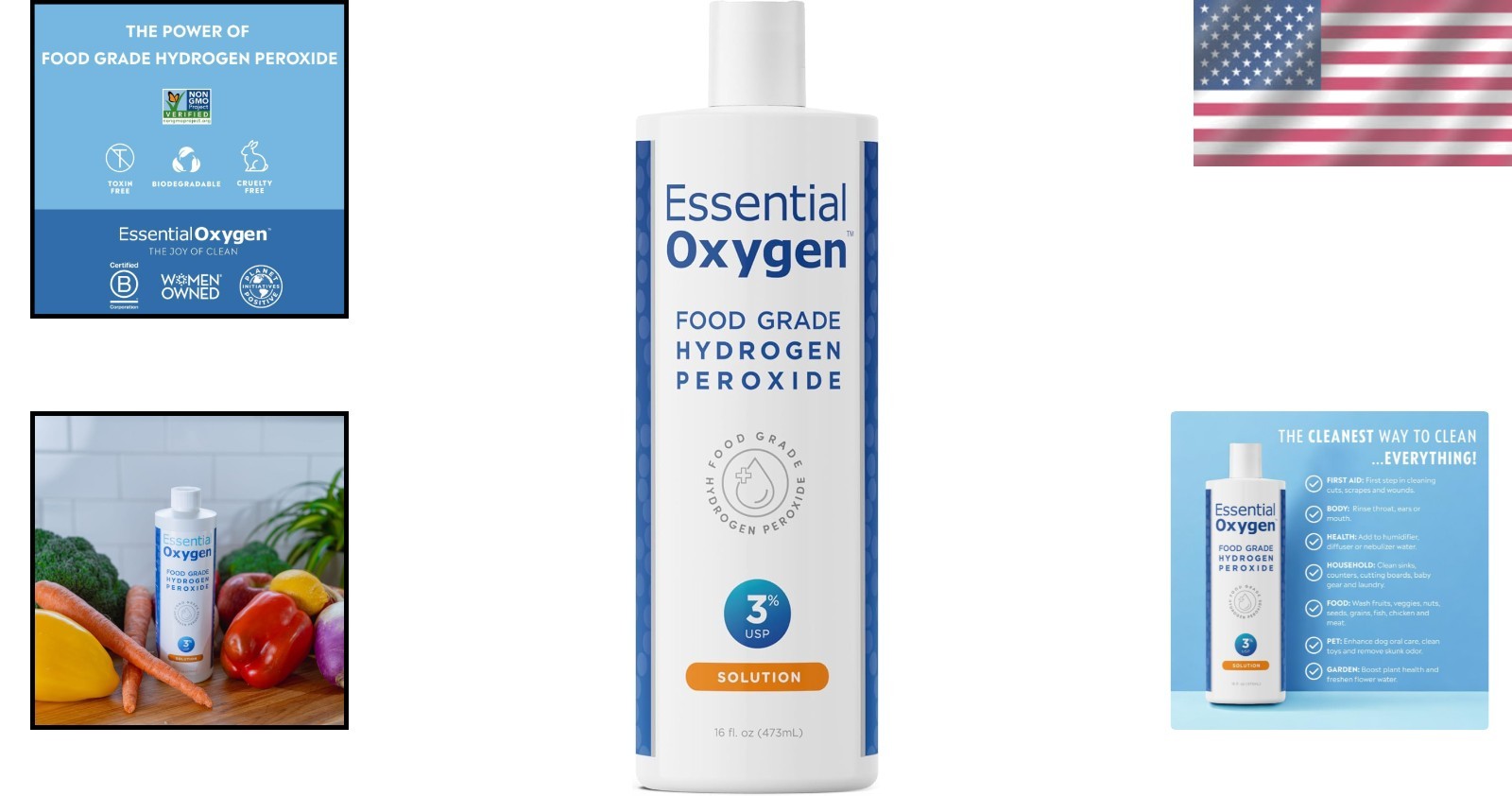 Natural 3% Hydrogen Peroxide Cleaner – Versatile 16oz Bottle for Healthy Living