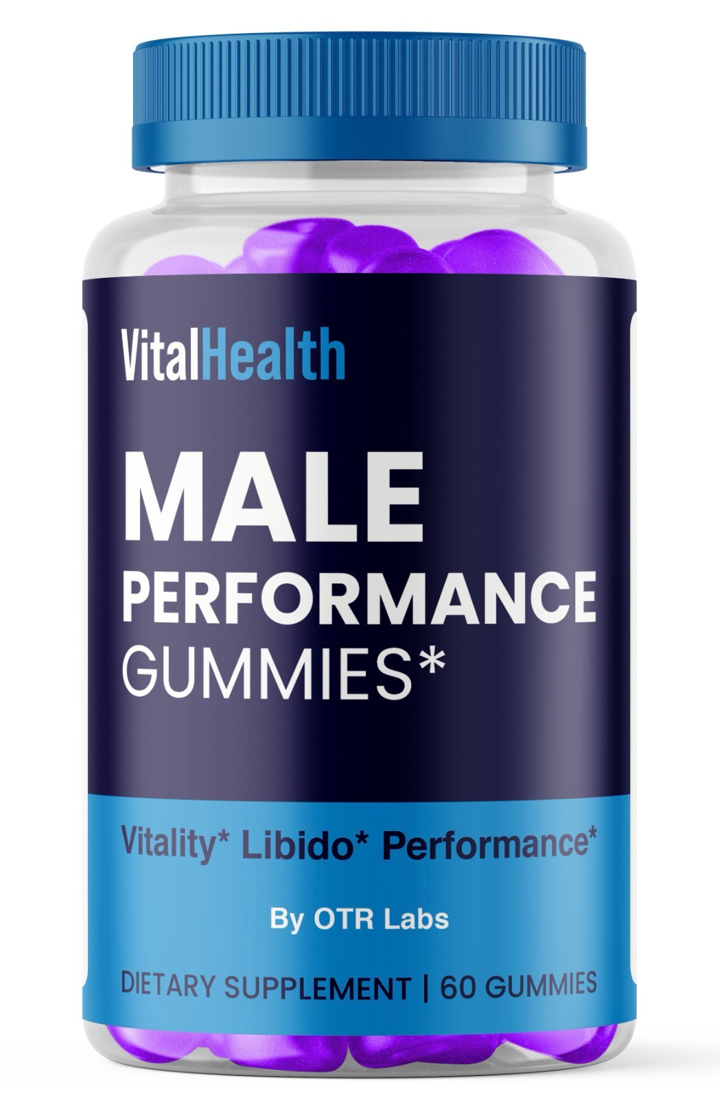 Vital Health Male Performance Gummys for Libido Vitality &Performance 60 Gummies