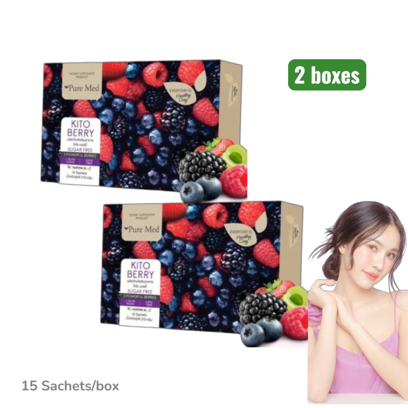 2 boxes Pure Med KITOBERRY Fiber Prebiotic Dietary Supplement 15 Sachets
