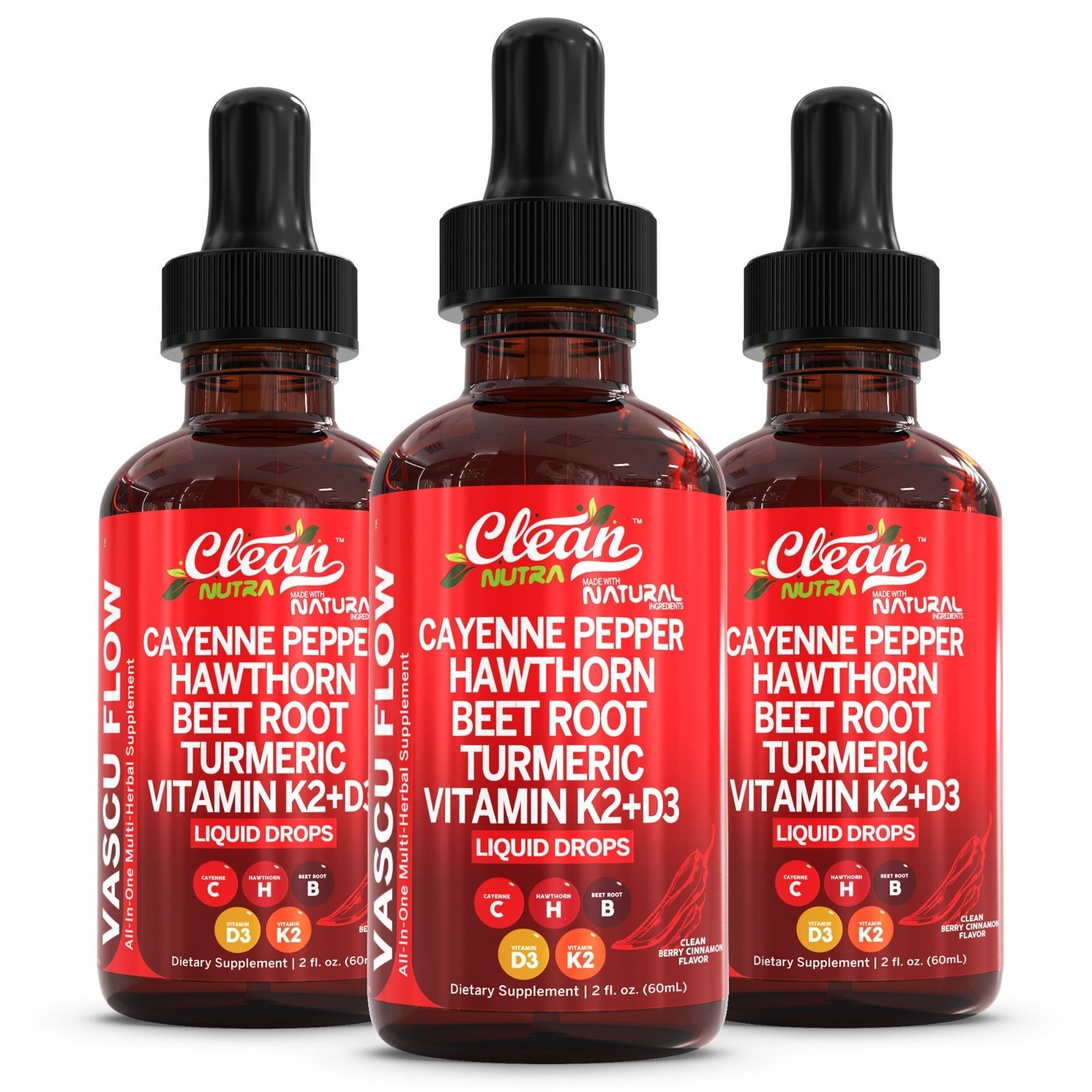 Cayenne Pepper Supplement Liquid Drops + Hawthorn Berry