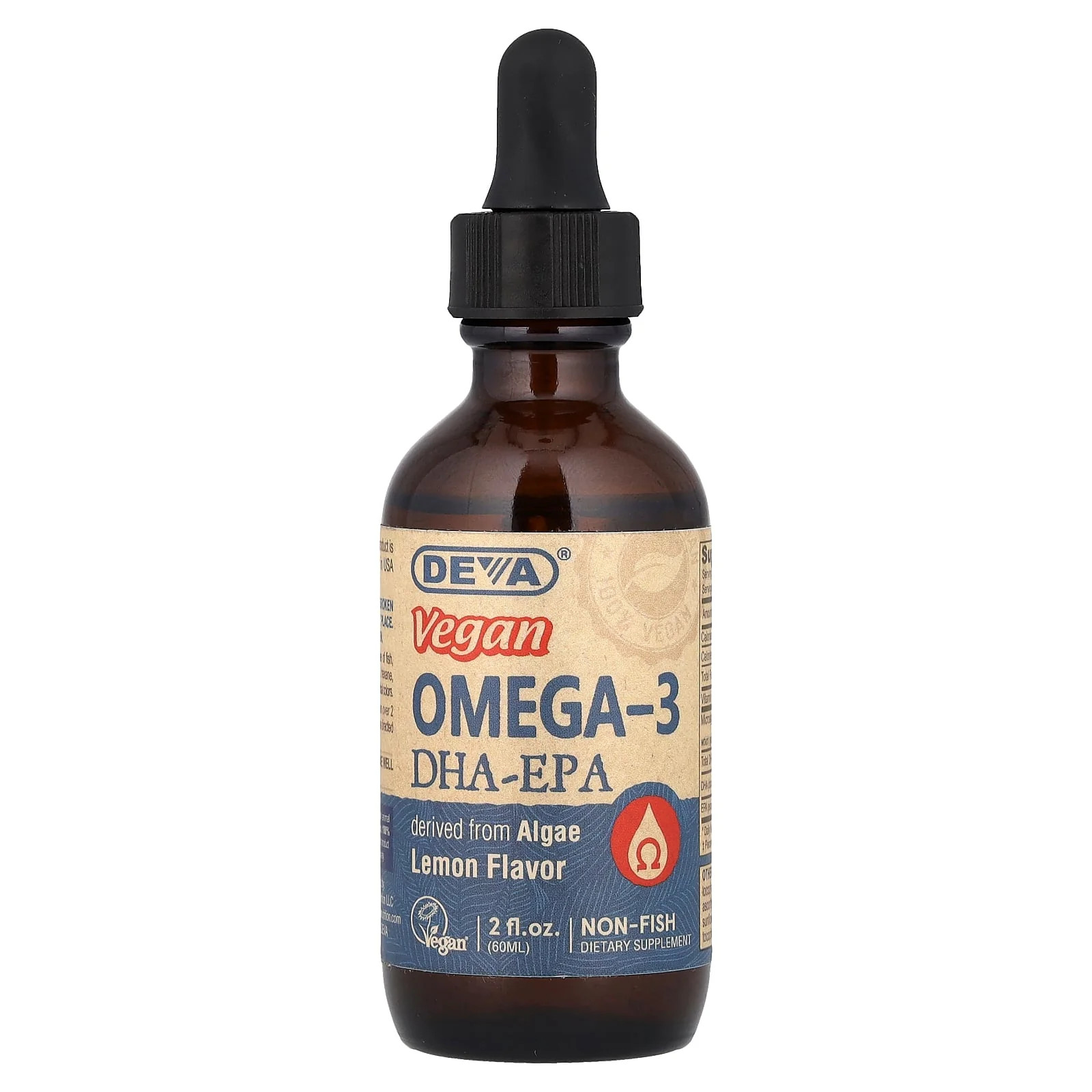 2 X Deva, Vegan Omega-3 DHA-EPA, Lemon, 2 fl oz (60 ml)