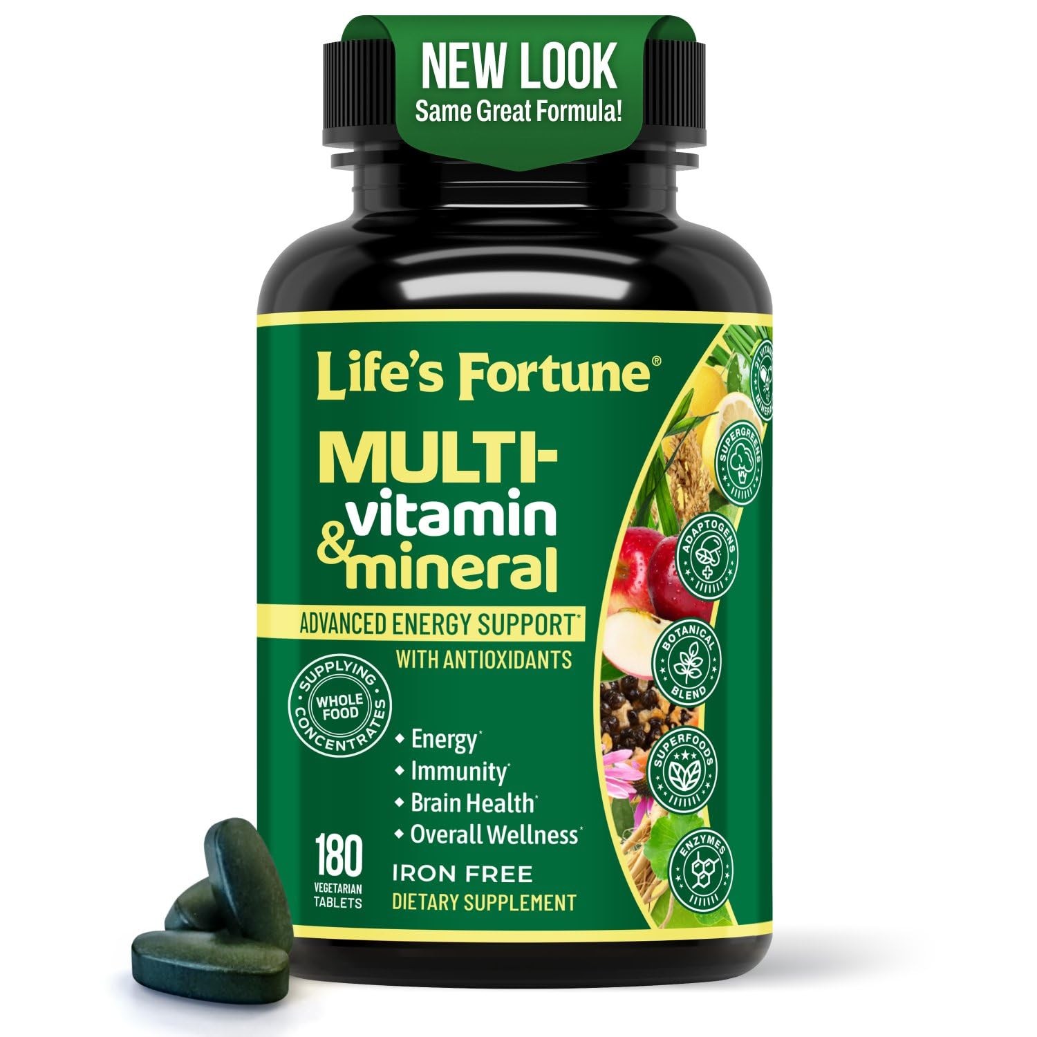 Life’s Fortune Whole Food Multivitamin & Mineral 180 Count (Pack of 1)